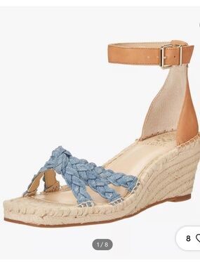 New Vince Camuto Jayeda denim braided espadrille